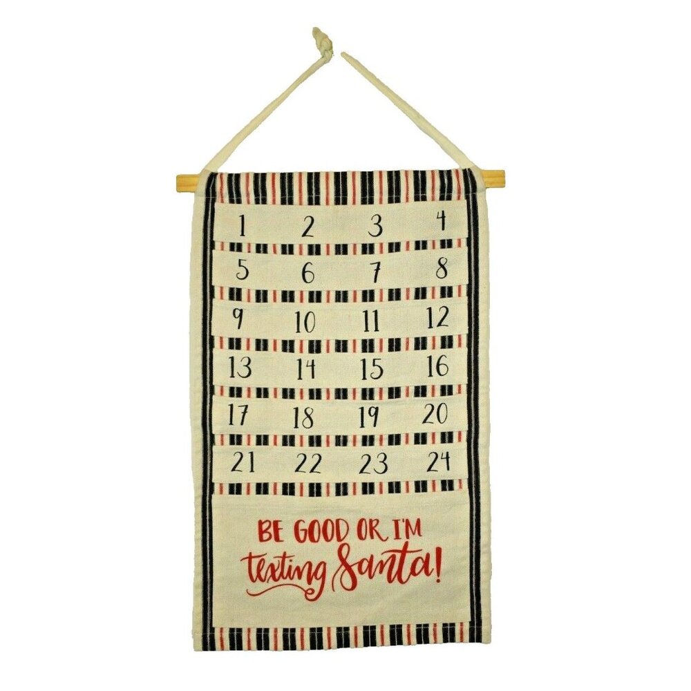 Primitives by Kathy I'm Texting Santa Canvas Hanging Christmas Advent Calendar